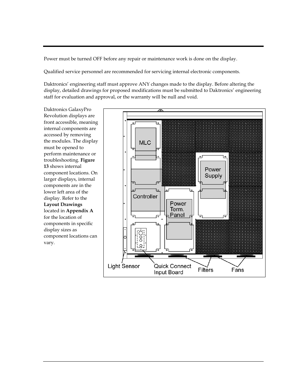 Section 6: maintenance, Section 6, Maintenance | Daktronics GPR-12EV-RGB User Manual | Page 21 / 74