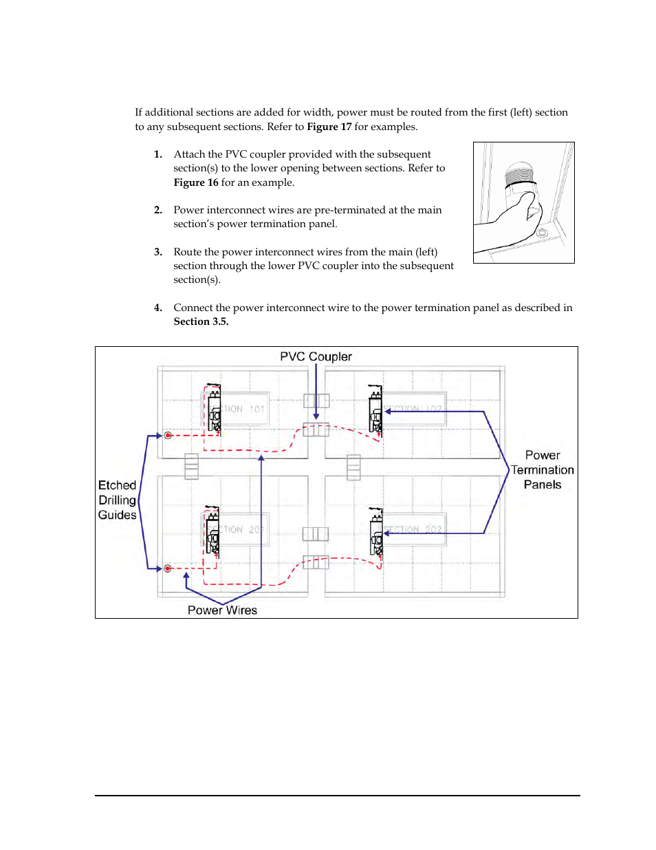 Power connections between sections | Daktronics GPR-12EV-RGB User Manual | Page 21 / 70