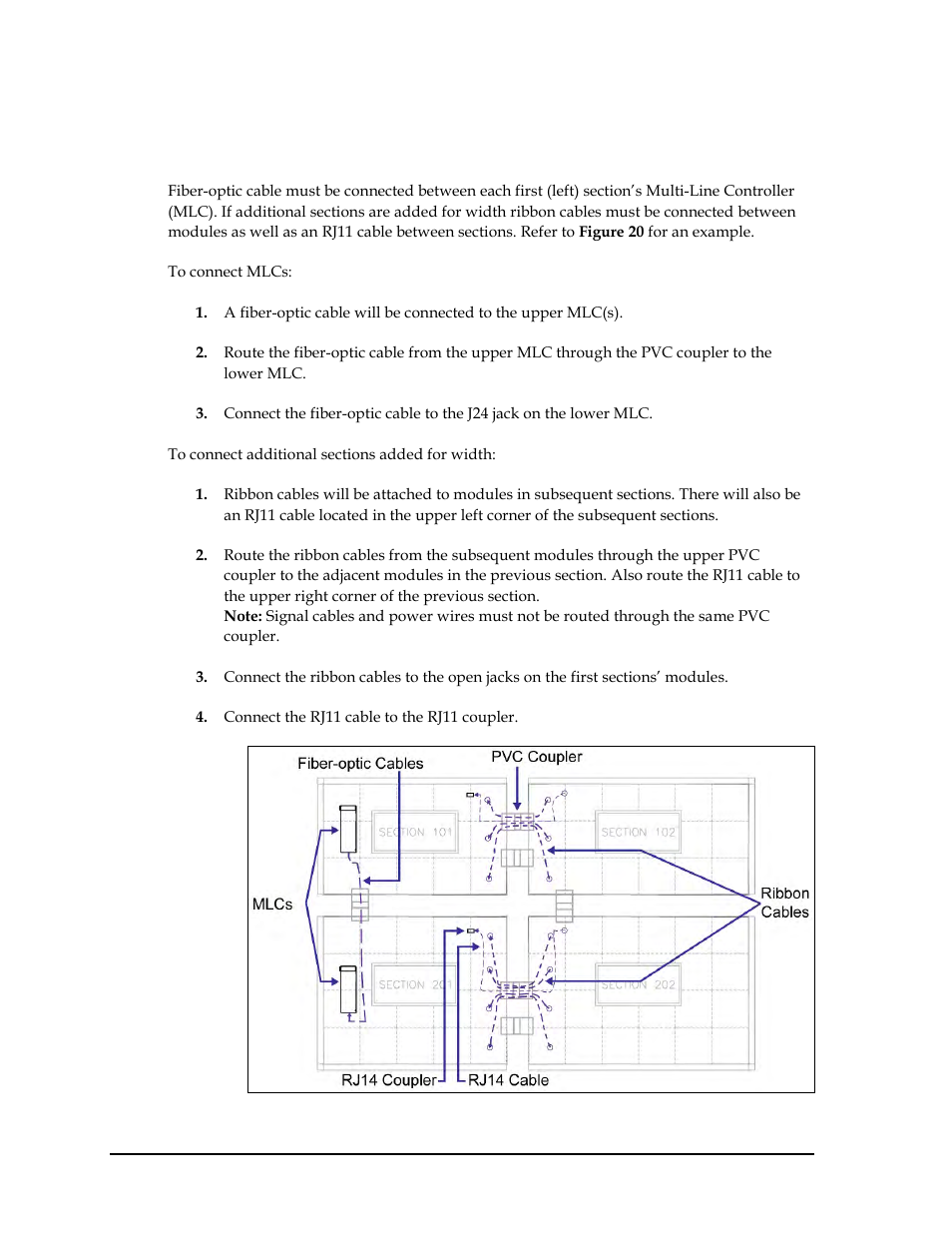Signal connections between sections | Daktronics GPR-12EV-RGB User Manual | Page 24 / 70