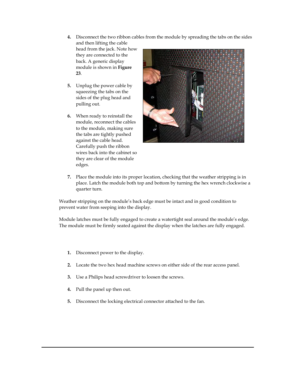 Rear access xe "interior access:rear access, Rear access | Daktronics GPR-12EV-RGB User Manual | Page 29 / 70