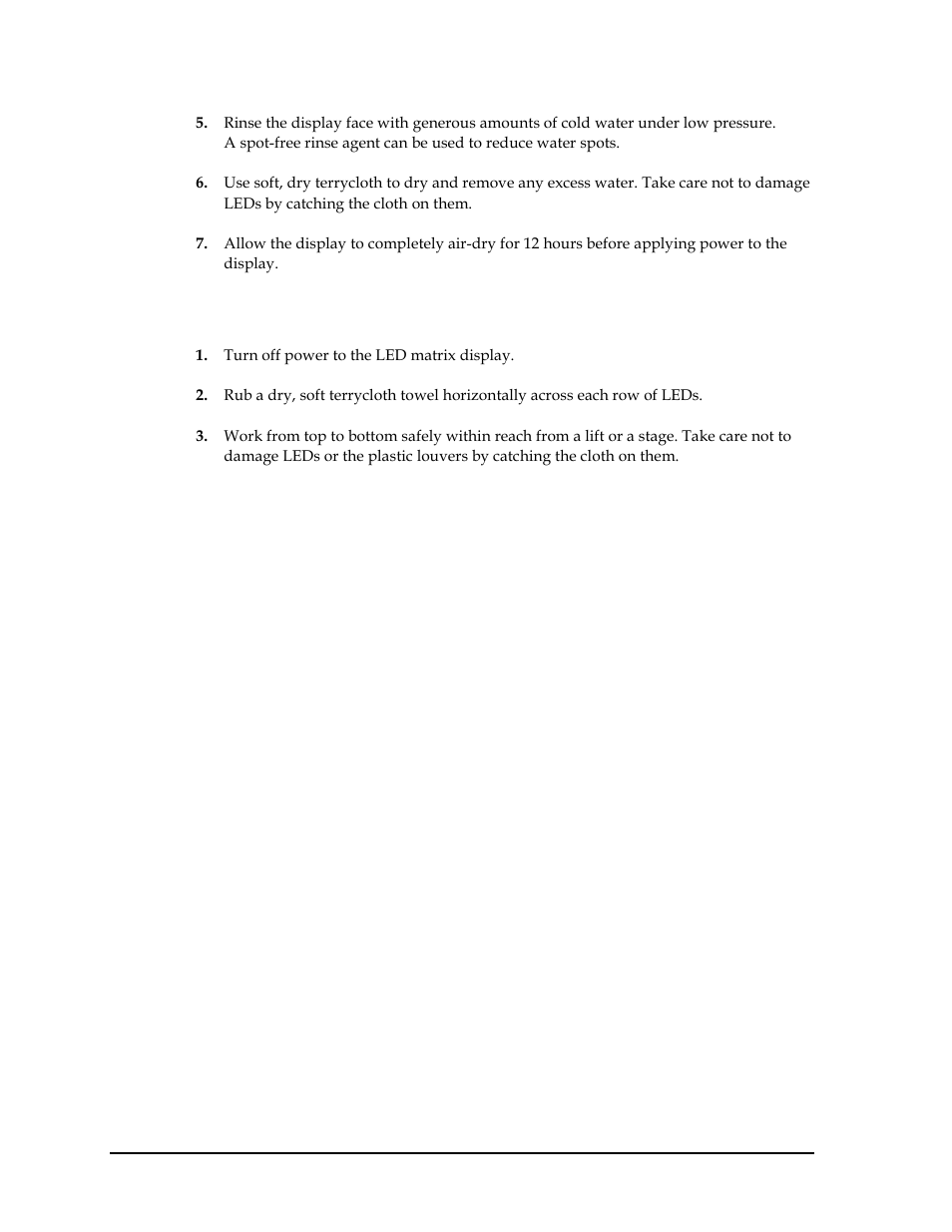 Dry outdoor cleaning method | Daktronics GPR-12EV-RGB User Manual | Page 32 / 70