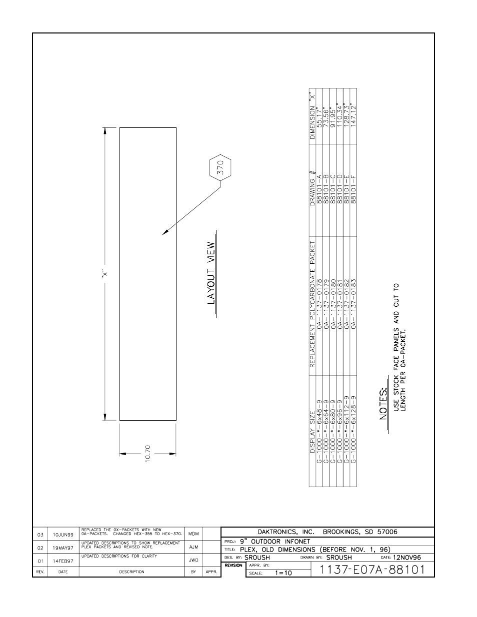 Drawing a-88101 | Daktronics G-1000-34-R User Manual | Page 44 / 48