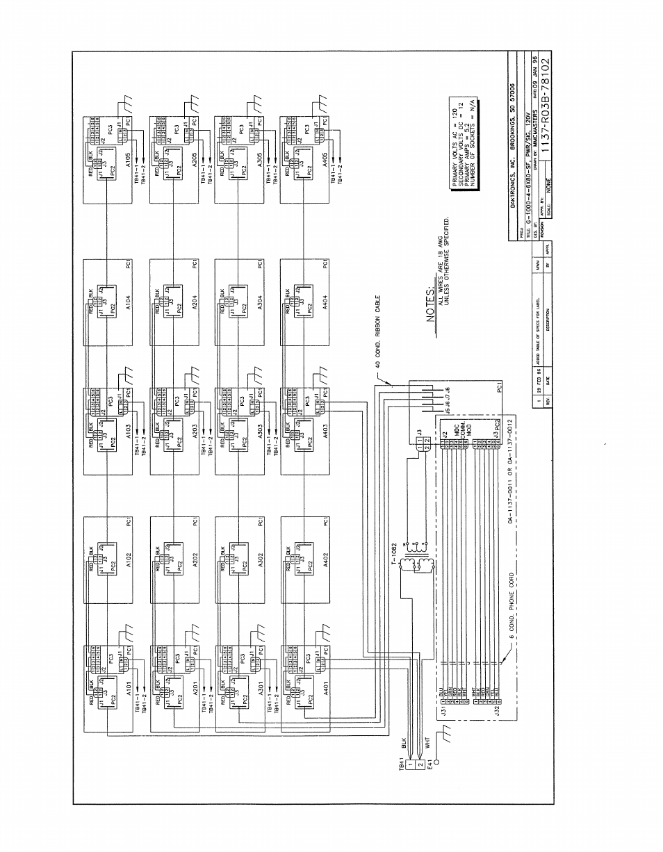 Drawing b-78102 | Daktronics G-1000-34-R User Manual | Page 46 / 48
