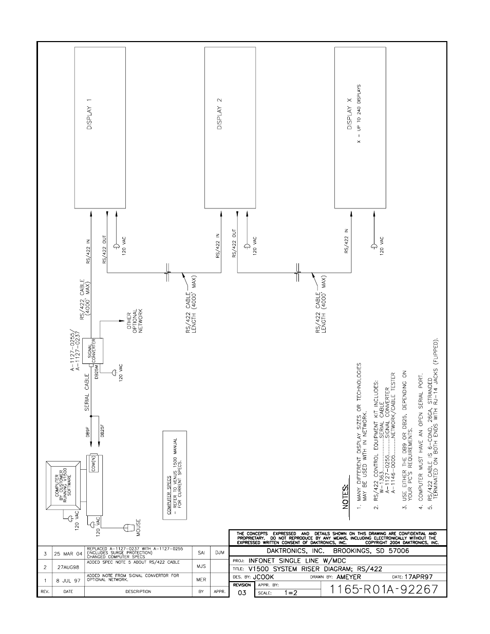 Drawing a-92267 | Daktronics G-100-7.6-R User Manual | Page 10 / 22