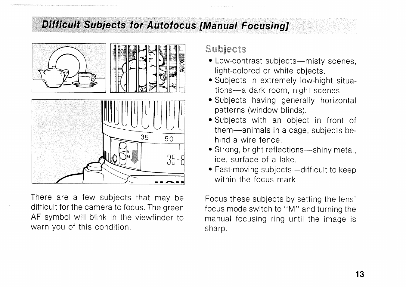 Battery check symbols panel | Canon EOS 1000 F User Manual | Page 13 / 102