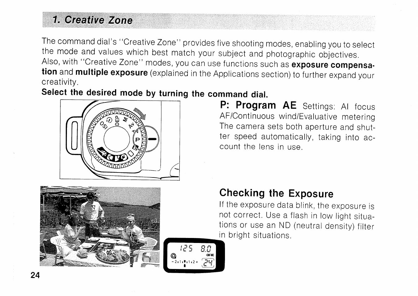 2] taking pictures | Canon EOS 1000 F User Manual | Page 24 / 102