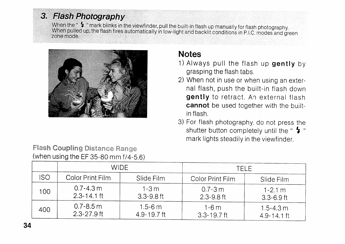 Programmed image control (p.i.c.), Programmed image control, Portrait | Canon EOS 1000 F User Manual | Page 34 / 102