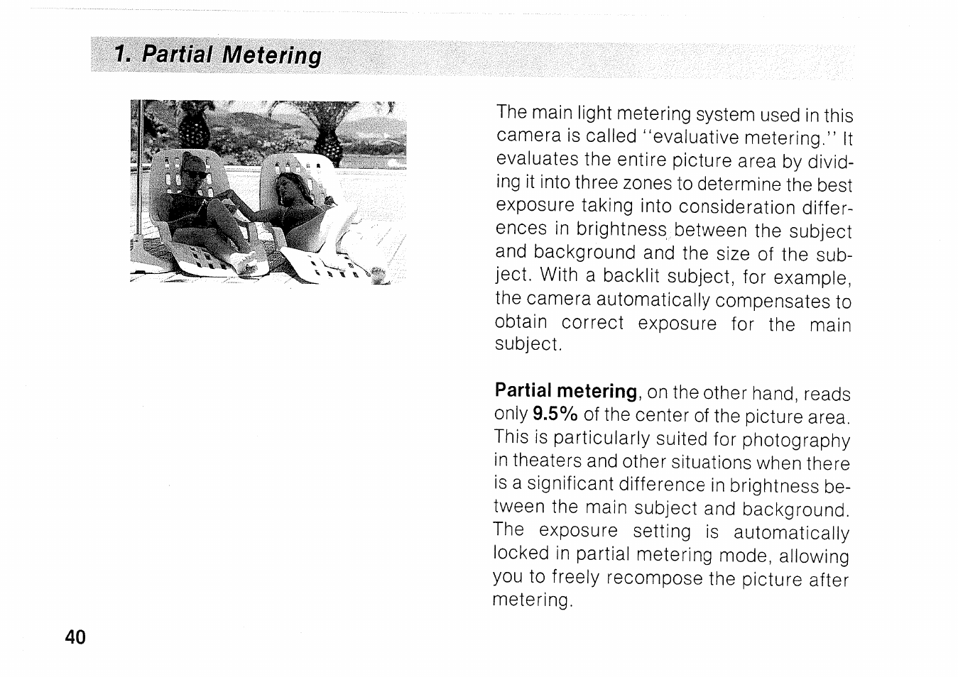 Creative zone, P; program ae, Checking the exposure | Canon EOS 1000 F User Manual | Page 40 / 102