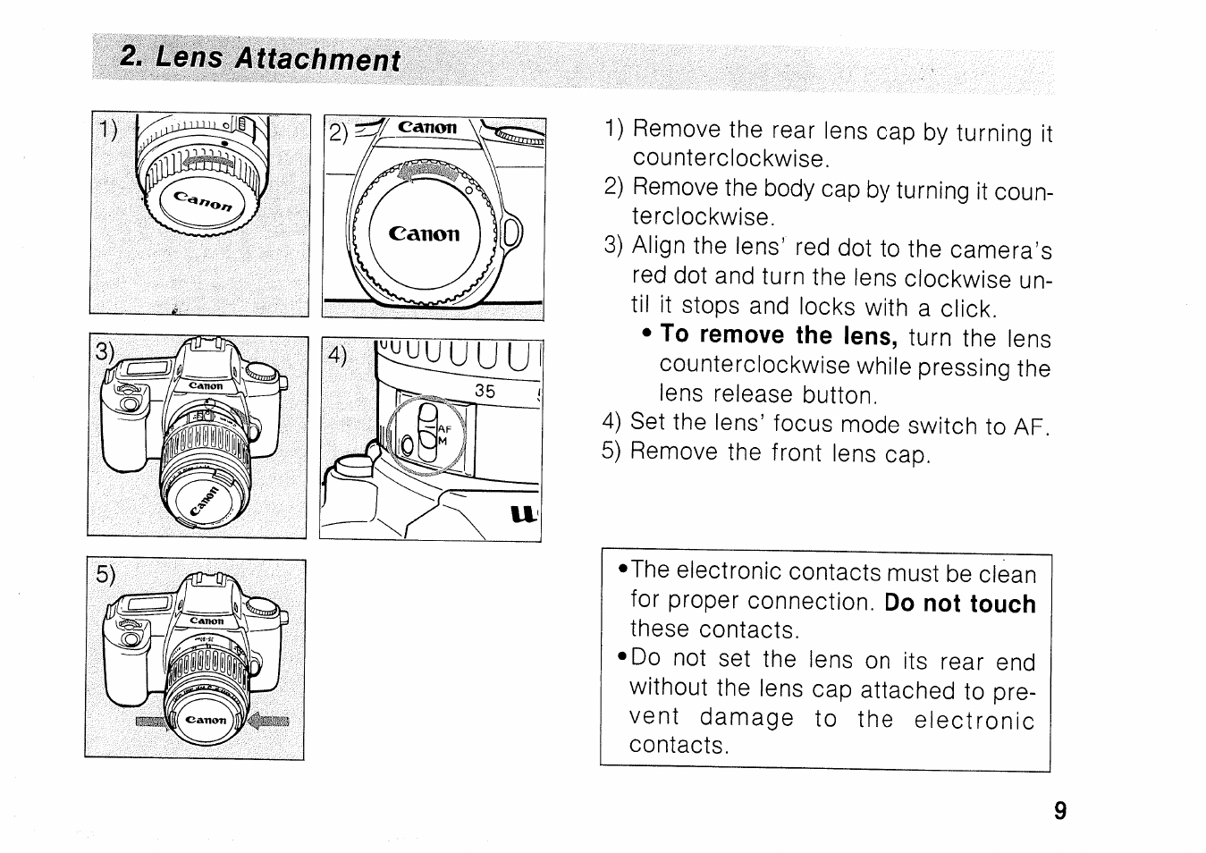 Canon EOS 1000 F User Manual | Page 9 / 102