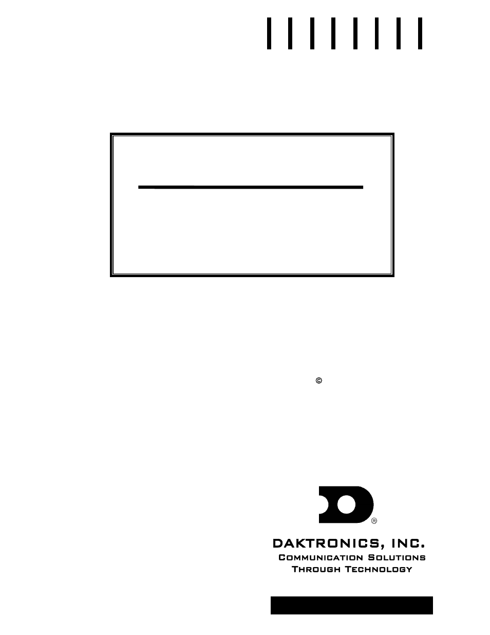 Daktronics H-813S User Manual | 35 pages