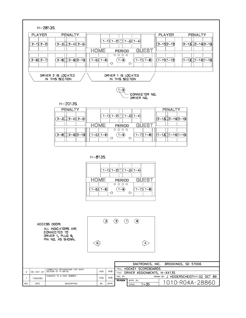 Drawing a-28860 | Daktronics H-813S User Manual | Page 26 / 35