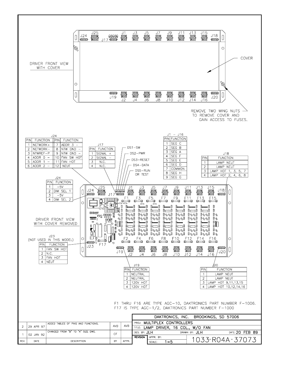 Drawing a-37073 | Daktronics H-813S User Manual | Page 27 / 35