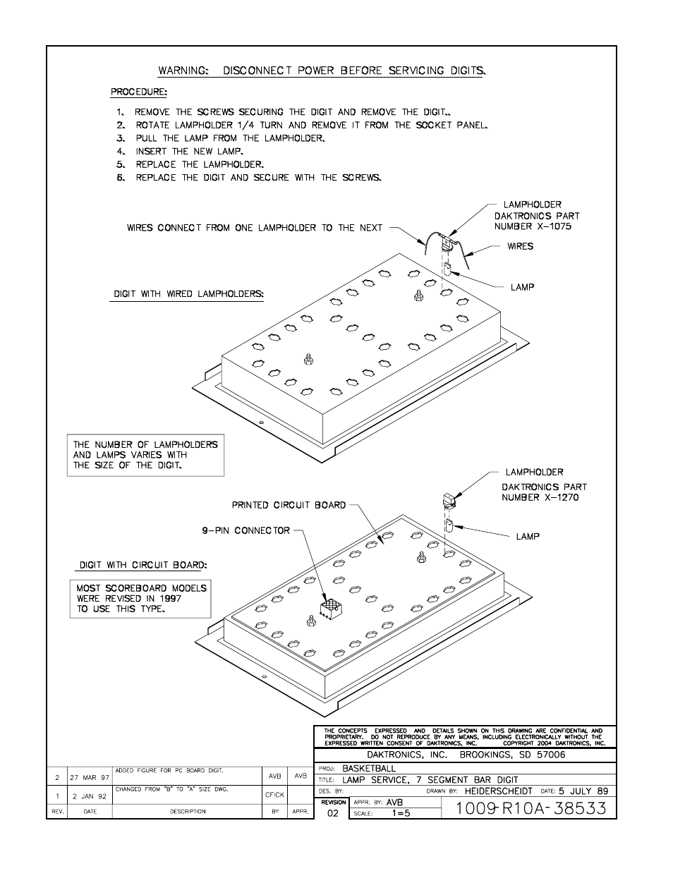Drawing a-38533 | Daktronics H-813S User Manual | Page 29 / 35