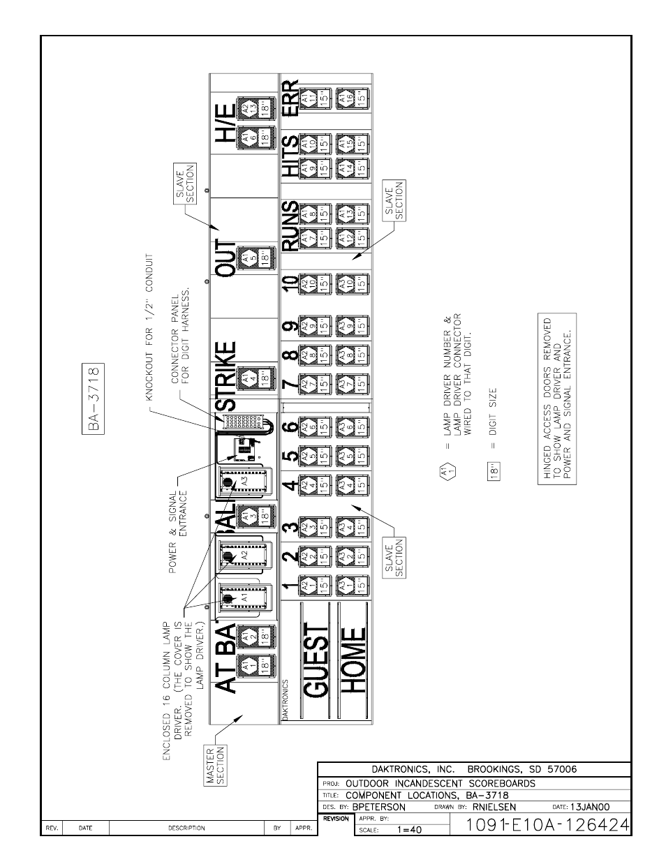 Drawing a-126424 | Daktronics BA-1518 User Manual | Page 102 / 152