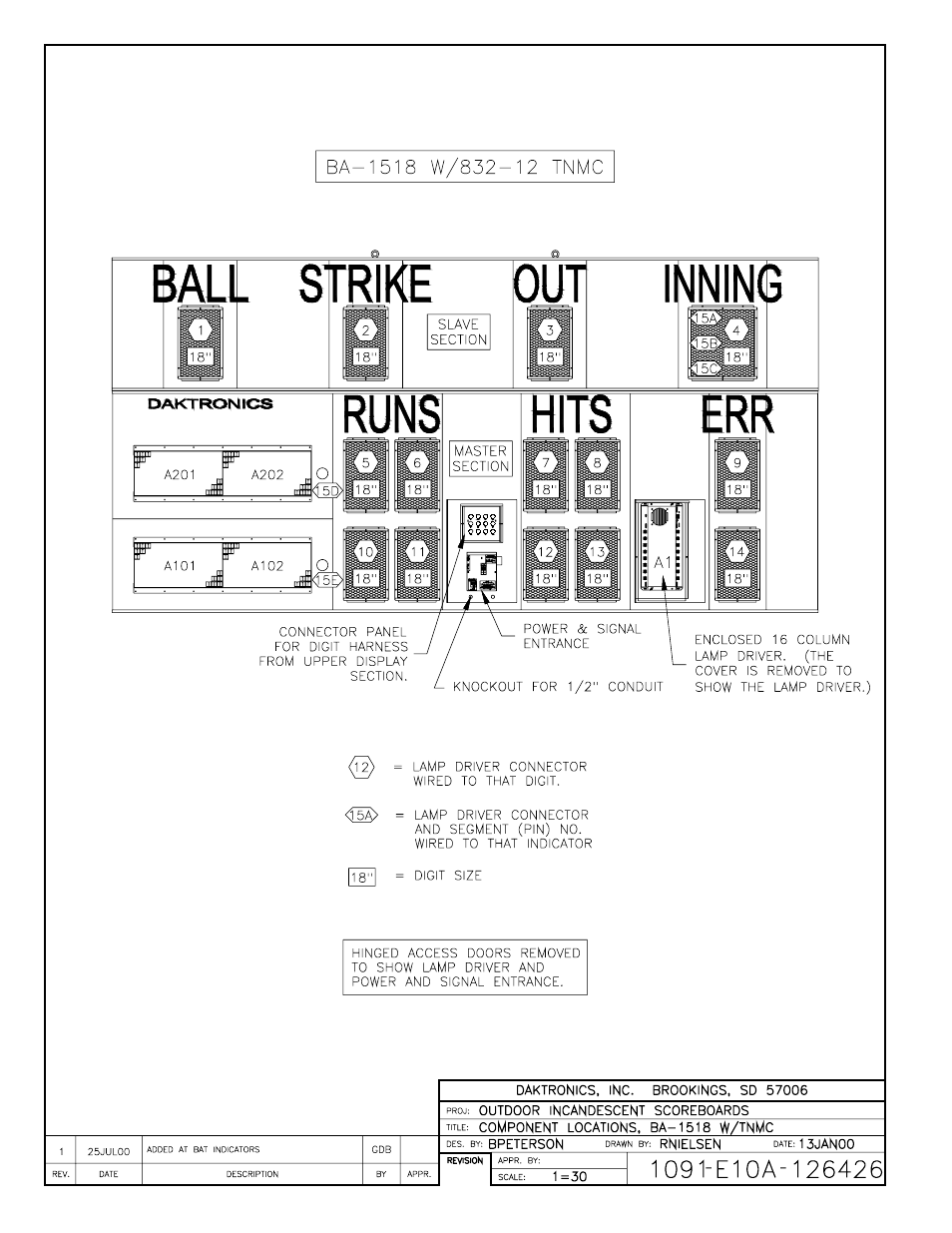 Drawing a-126426 | Daktronics BA-1518 User Manual | Page 104 / 152