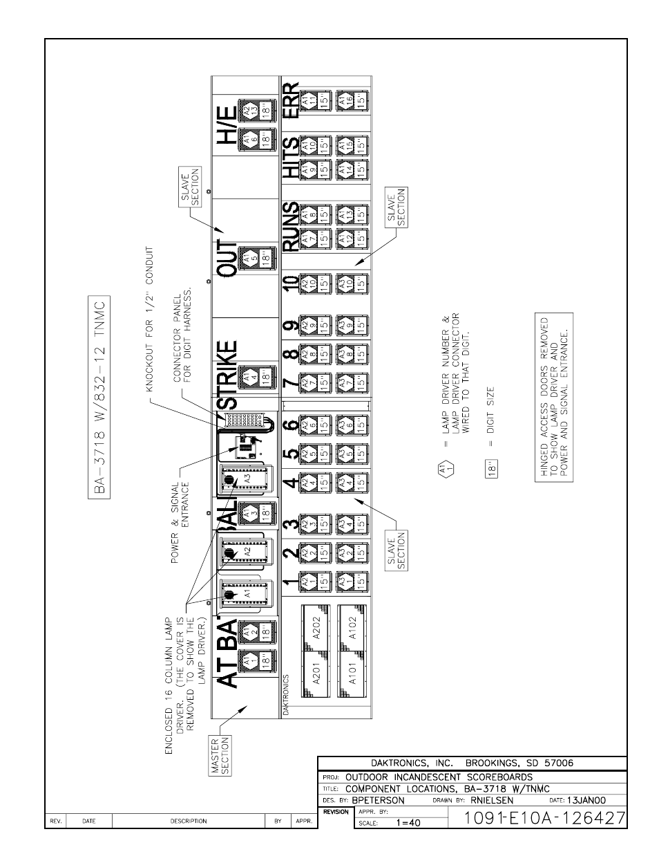 Drawing a-126427 | Daktronics BA-1518 User Manual | Page 105 / 152