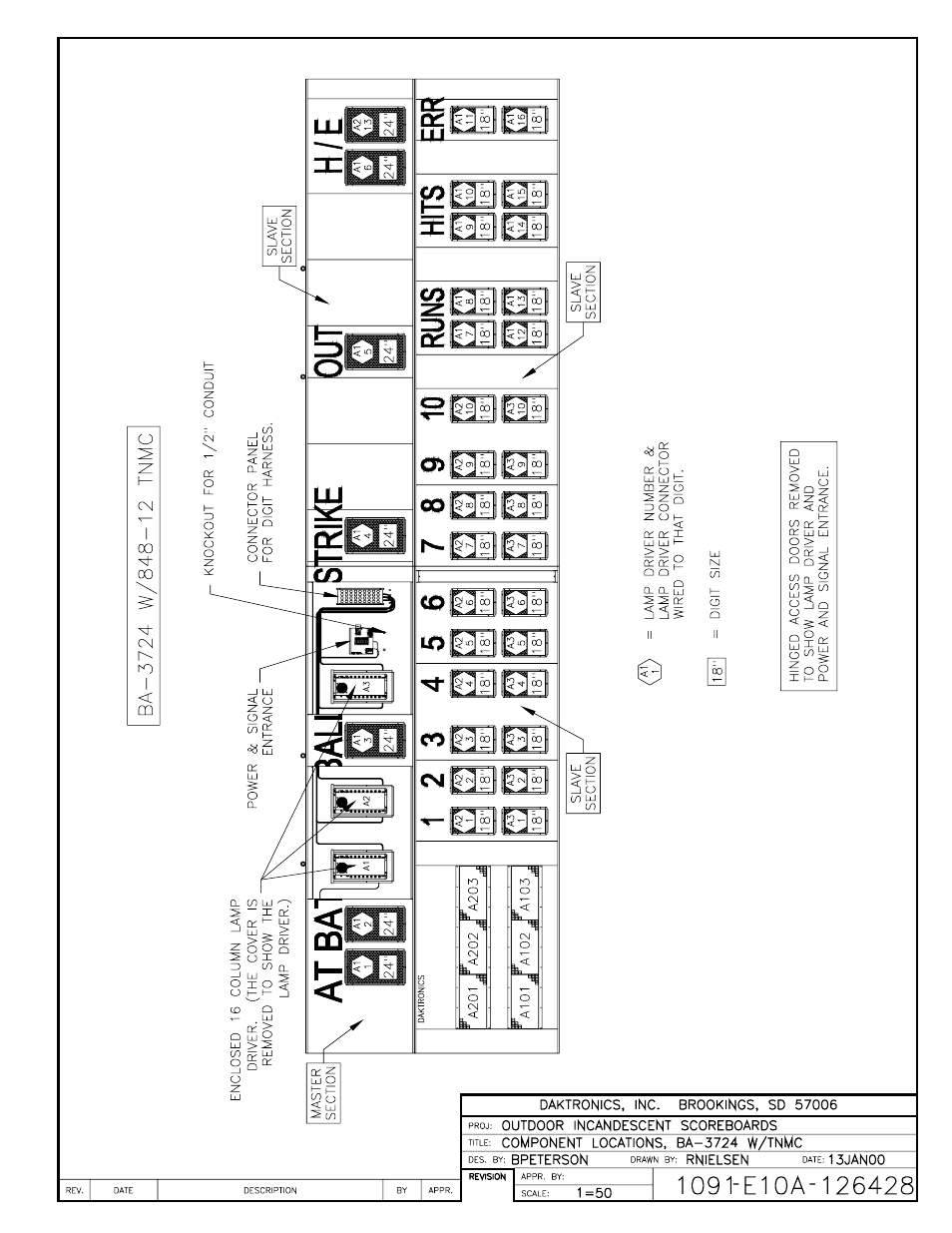 Drawing a-126428 | Daktronics BA-1518 User Manual | Page 106 / 152