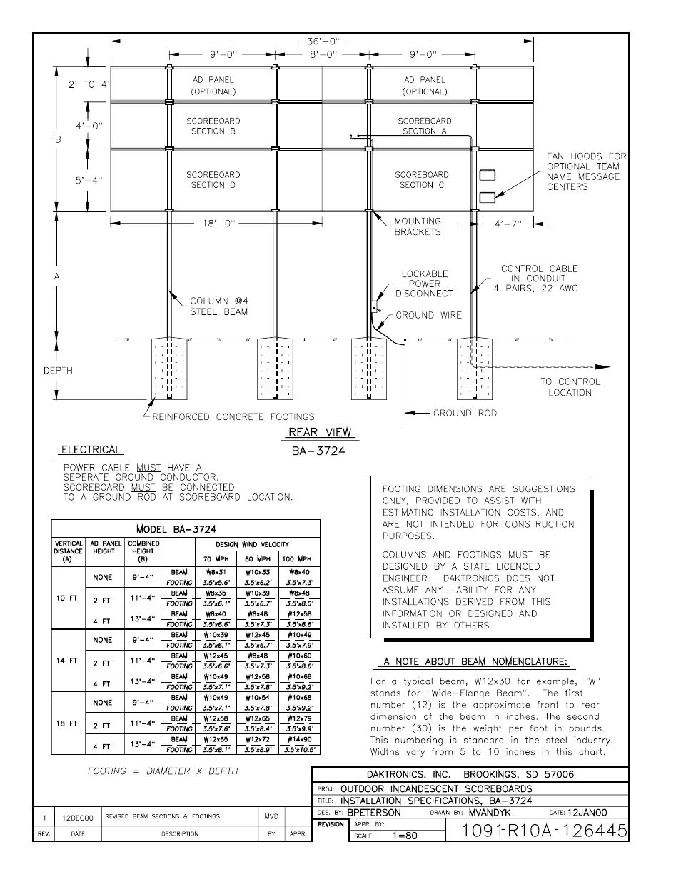 Drawing a-126445 | Daktronics BA-1518 User Manual | Page 107 / 152