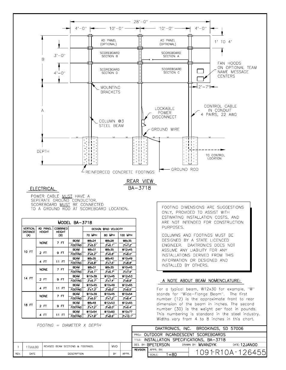 Drawing a-126455 | Daktronics BA-1518 User Manual | Page 108 / 152