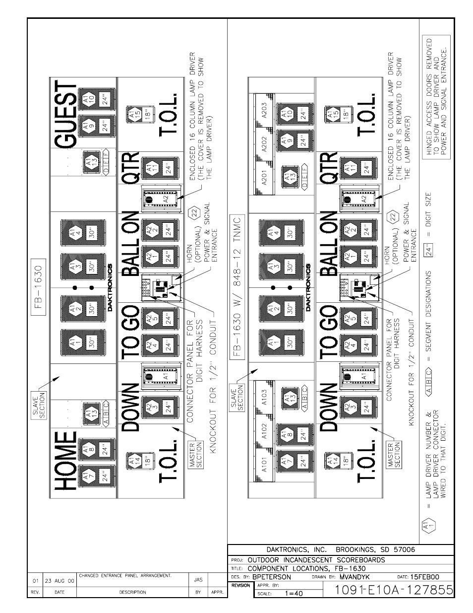Drawing a-127855 | Daktronics BA-1518 User Manual | Page 109 / 152