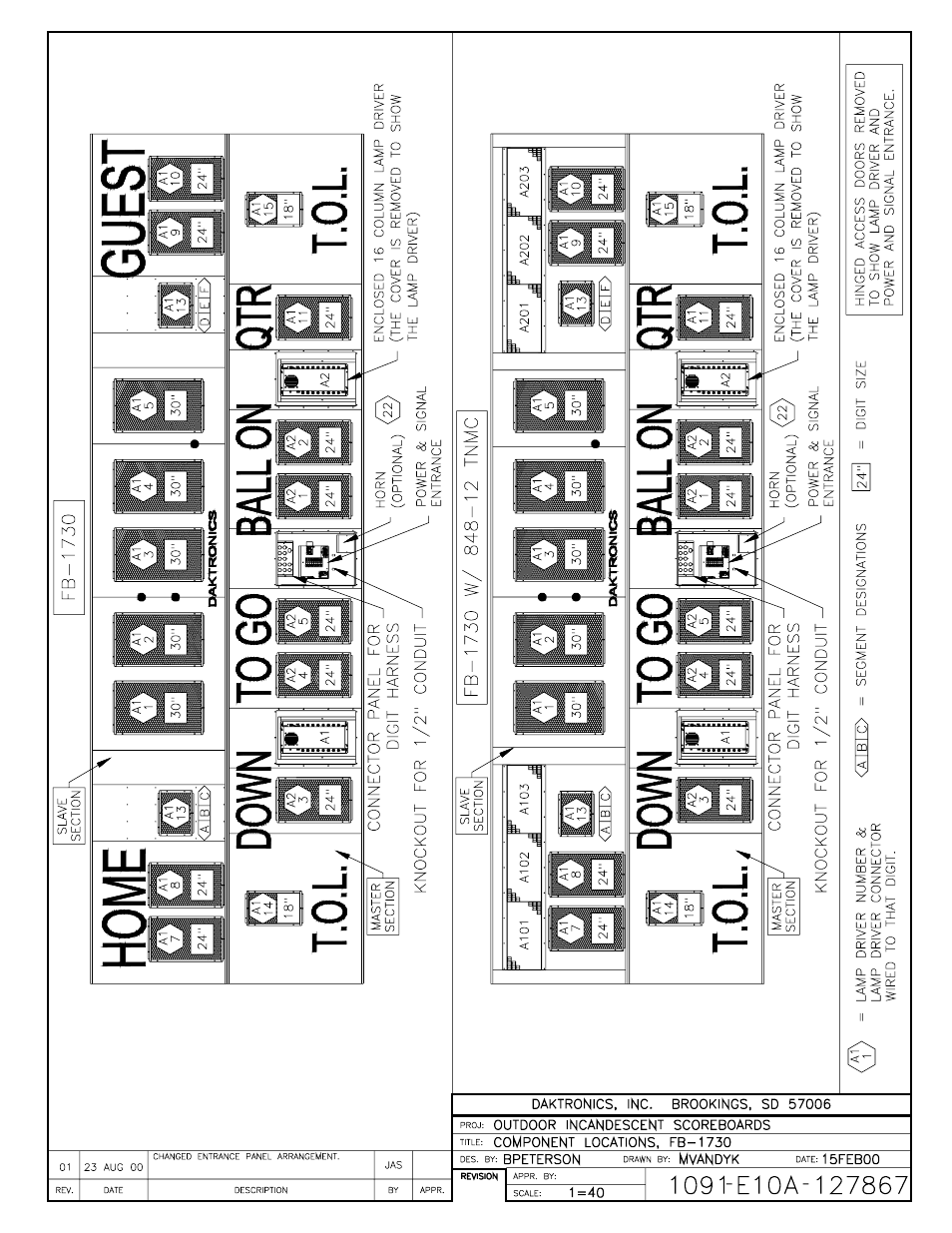 Drawing a-127867 | Daktronics BA-1518 User Manual | Page 110 / 152