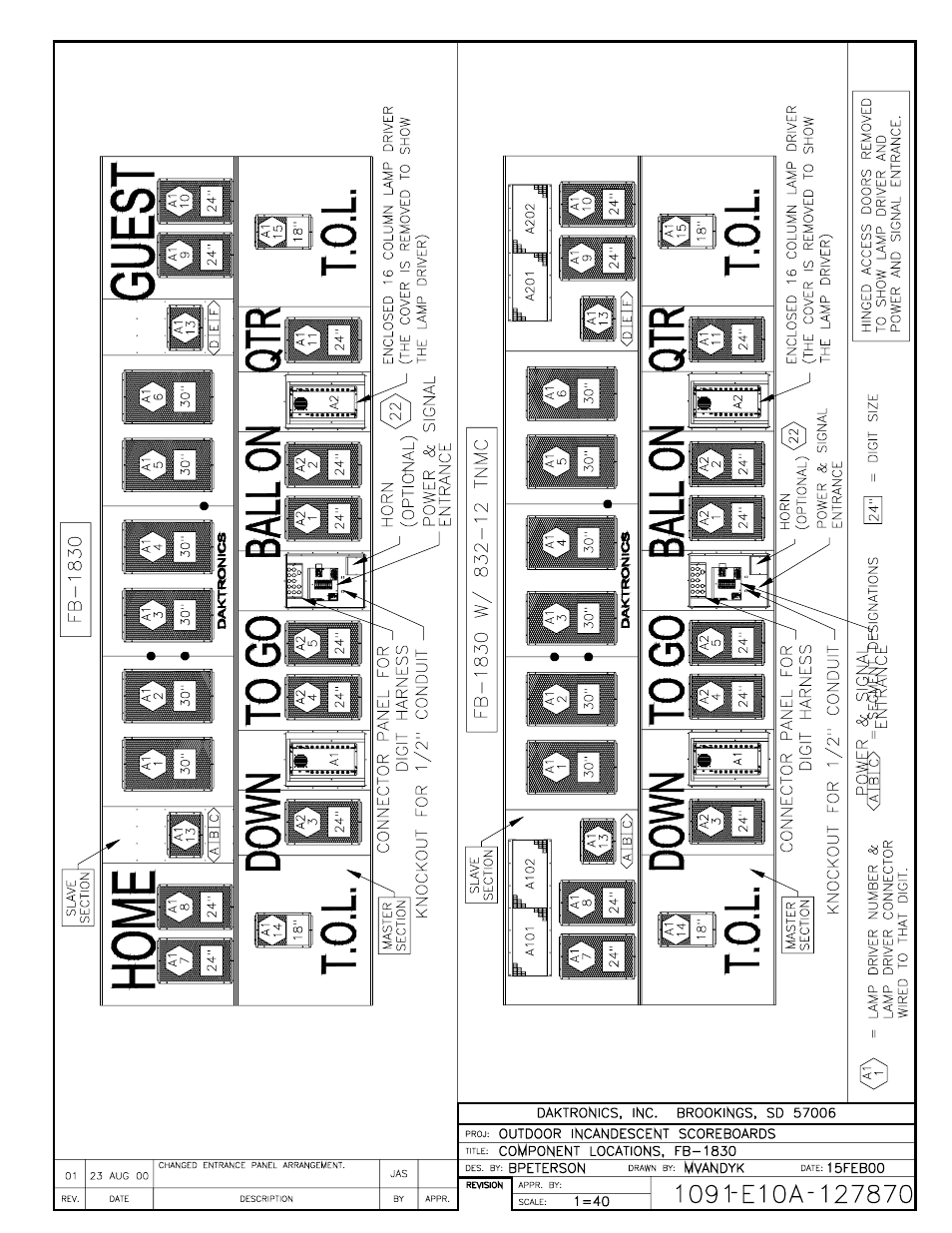 Drawing a-127870 | Daktronics BA-1518 User Manual | Page 111 / 152