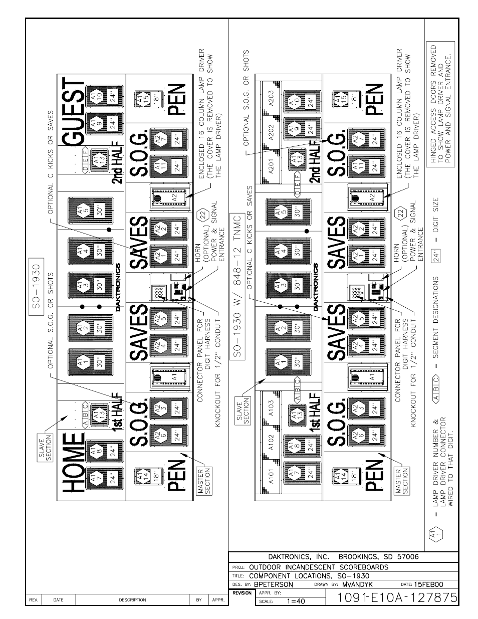 Drawing a-127875 | Daktronics BA-1518 User Manual | Page 113 / 152