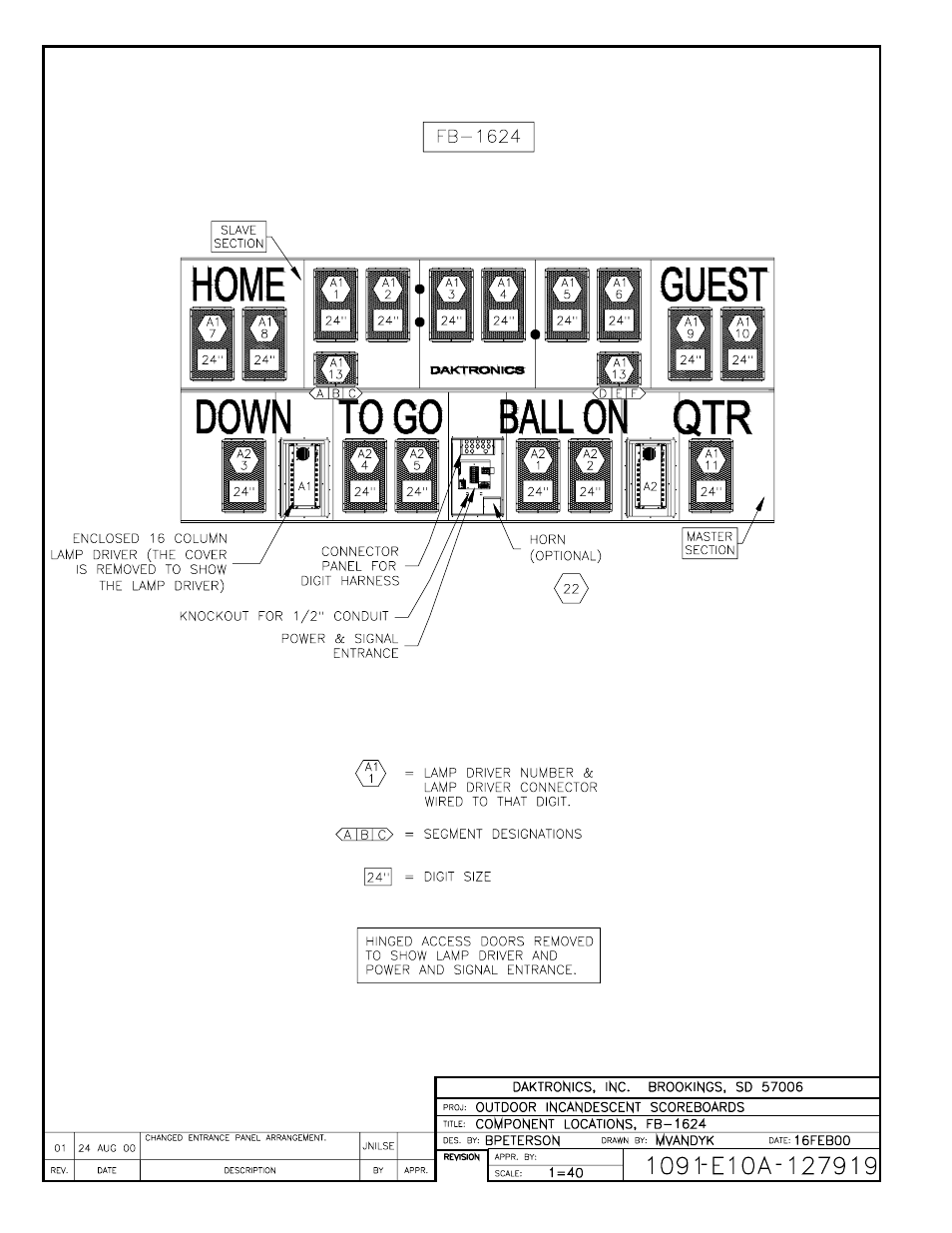 Drawing a-127919 | Daktronics BA-1518 User Manual | Page 116 / 152