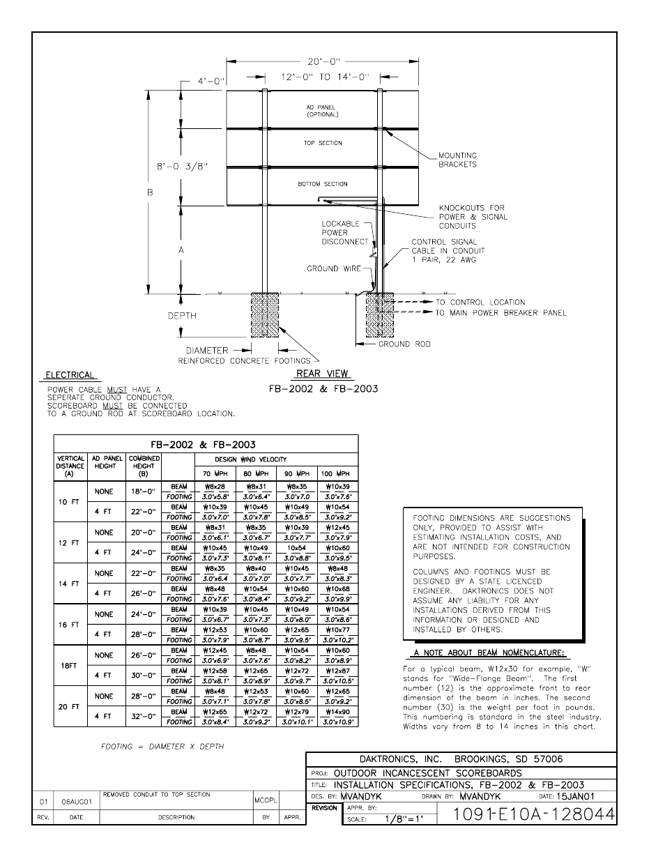 Drawing a-128044 | Daktronics BA-1518 User Manual | Page 122 / 152