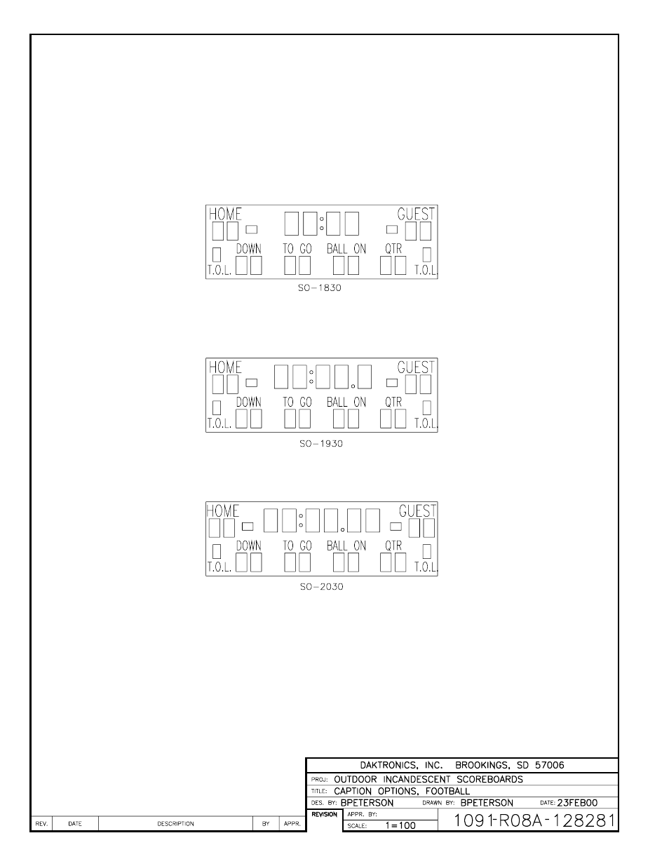 Drawing a-128281 | Daktronics BA-1518 User Manual | Page 130 / 152