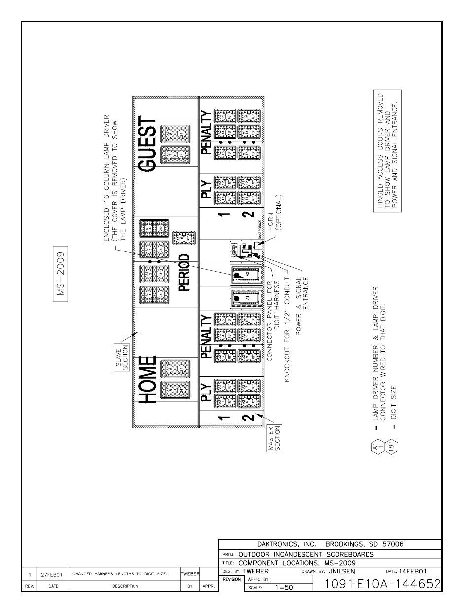Drawing a-144652 | Daktronics BA-1518 User Manual | Page 139 / 152