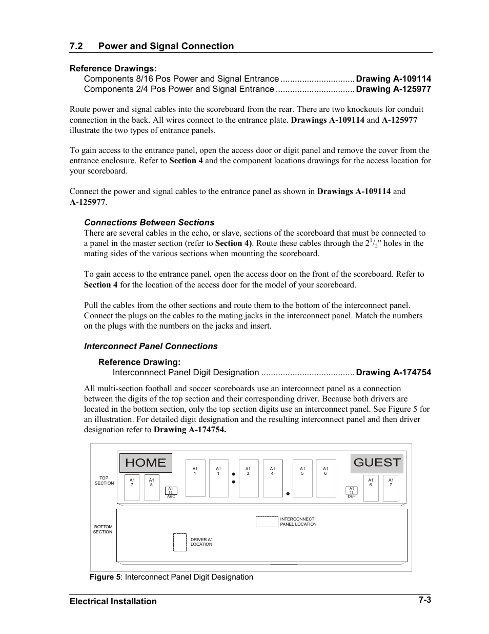 2 power and signal connection, Electrical installation 7-3 | Daktronics BA-1518 User Manual | Page 34 / 152