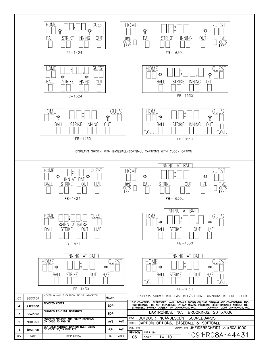 Drawing a-44431 | Daktronics BA-1518 User Manual | Page 64 / 152