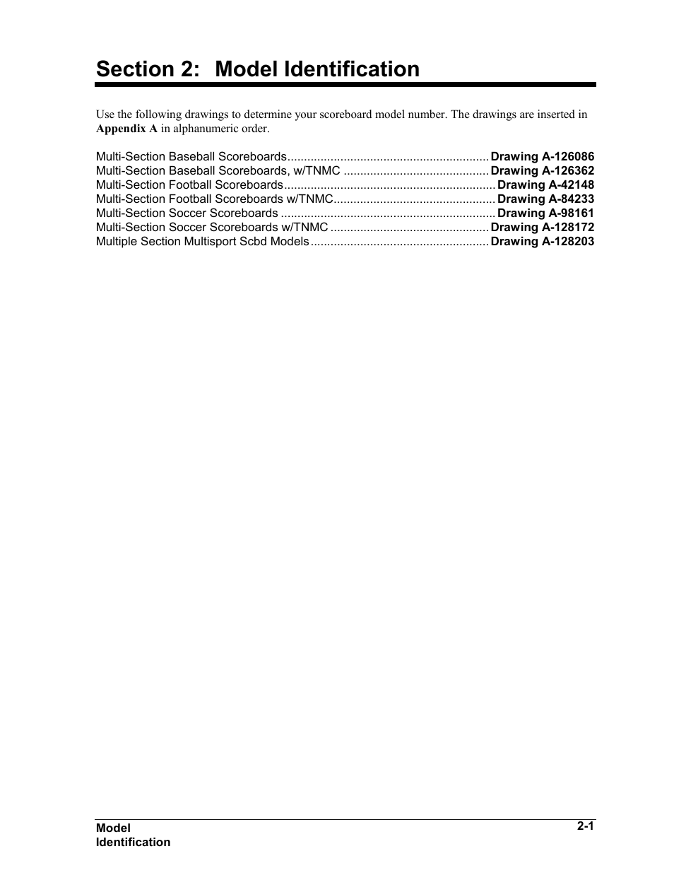 Section 2: model identification | Daktronics BA-1518 User Manual | Page 7 / 152