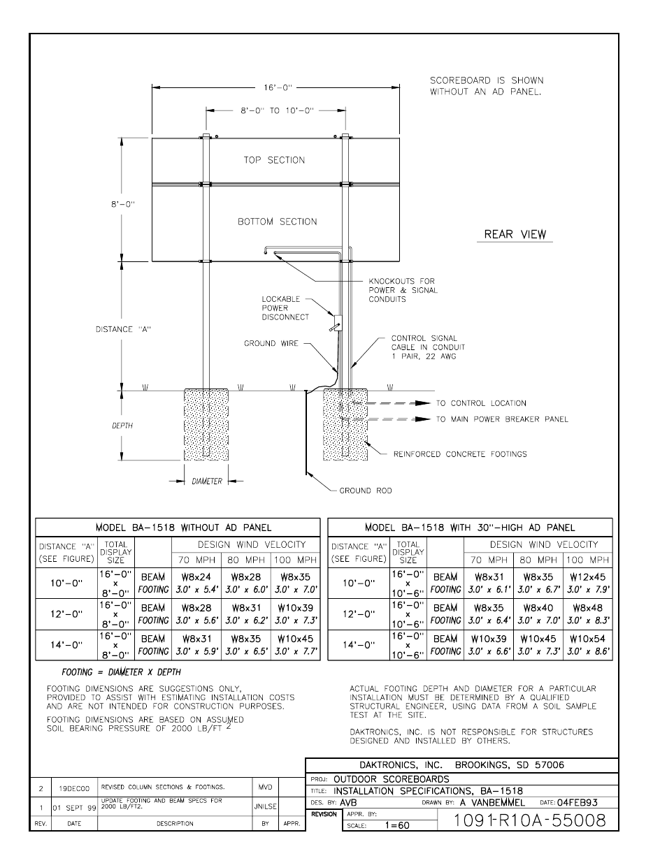 Drawing a-55008 | Daktronics BA-1518 User Manual | Page 74 / 152