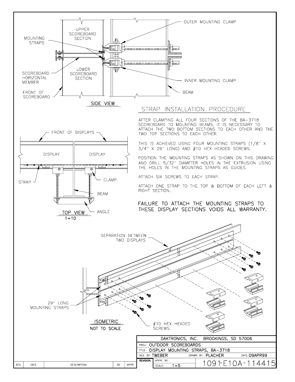 Drawing a-114415 | Daktronics BA-1518 User Manual | Page 88 / 152