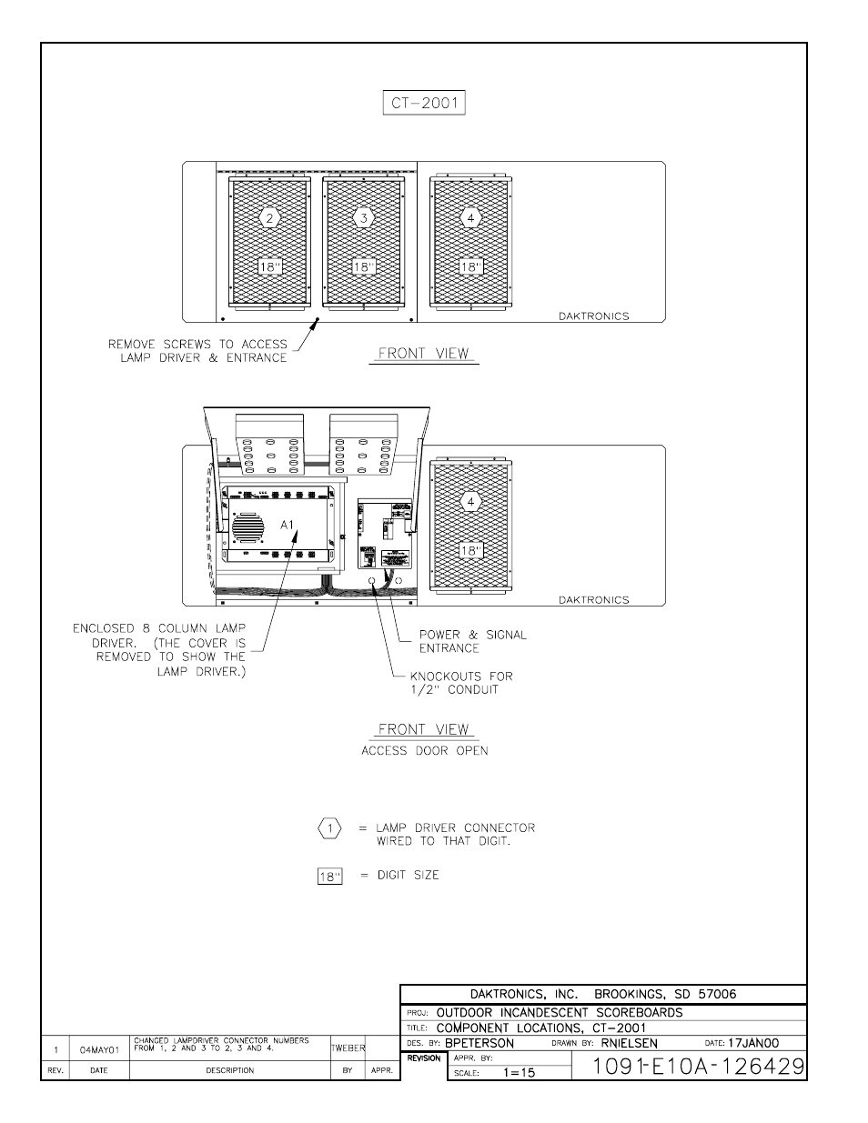 Drawing a-126429 | Daktronics BA-515 User Manual | Page 102 / 144