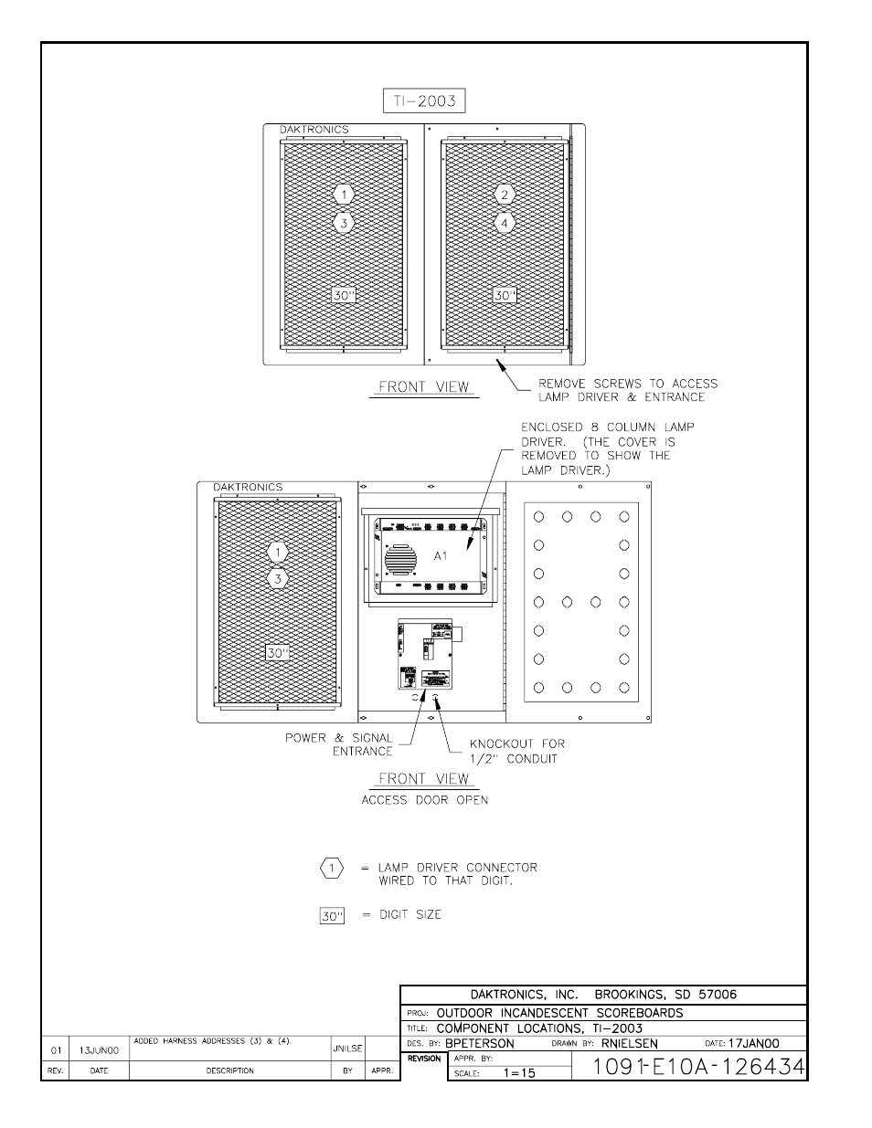Drawing a-126434 | Daktronics BA-515 User Manual | Page 107 / 144