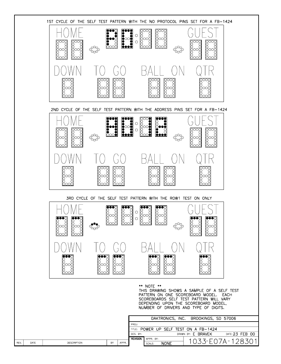 Drawing a-128301 | Daktronics BA-515 User Manual | Page 116 / 144