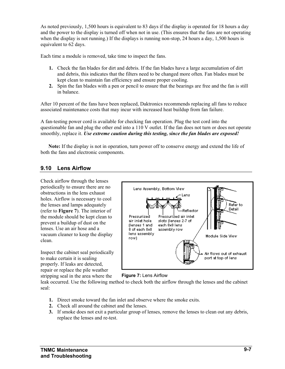 Lens airflow, Lens airflow -7 | Daktronics BA-515 User Manual | Page 45 / 144