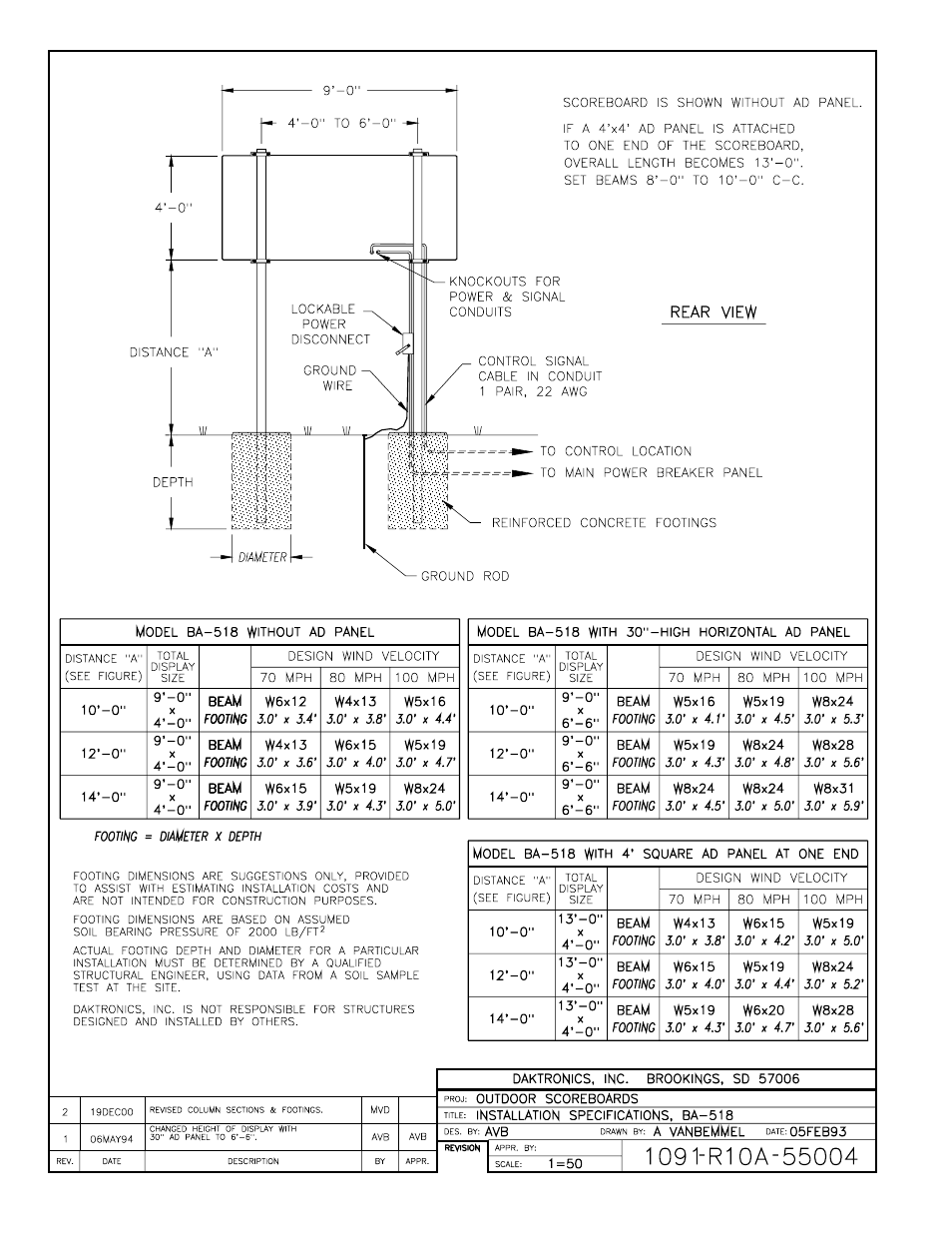 Drawing a-55004 | Daktronics BA-515 User Manual | Page 65 / 144