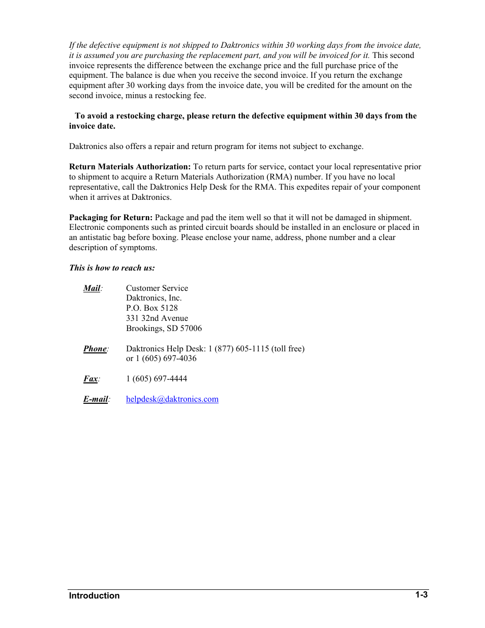 Daktronics BA-515 User Manual | Page 7 / 144