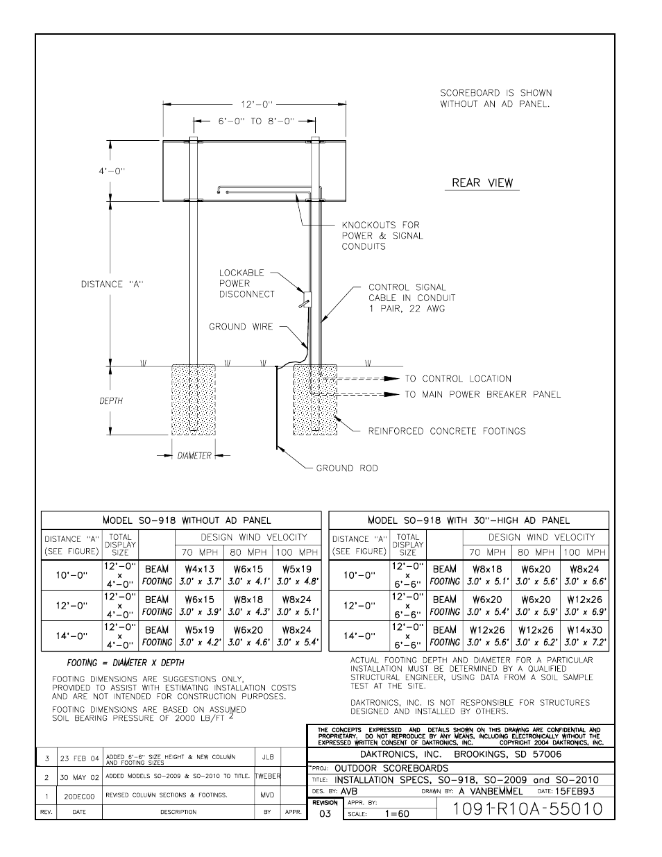 Drawing a-55010 | Daktronics BA-515 User Manual | Page 70 / 144