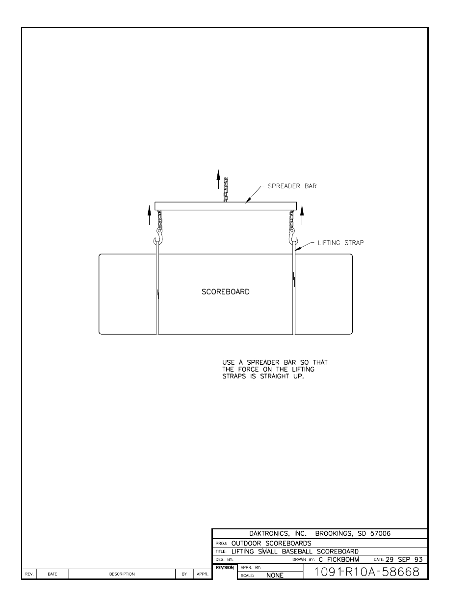 Drawing a-58668 | Daktronics BA-515 User Manual | Page 72 / 144