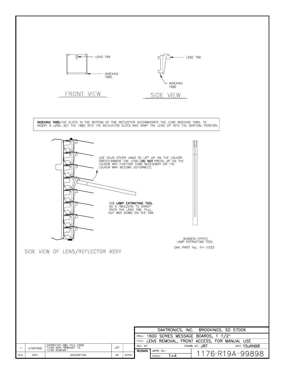 Drawing a-99898 | Daktronics BA-515 User Manual | Page 78 / 144