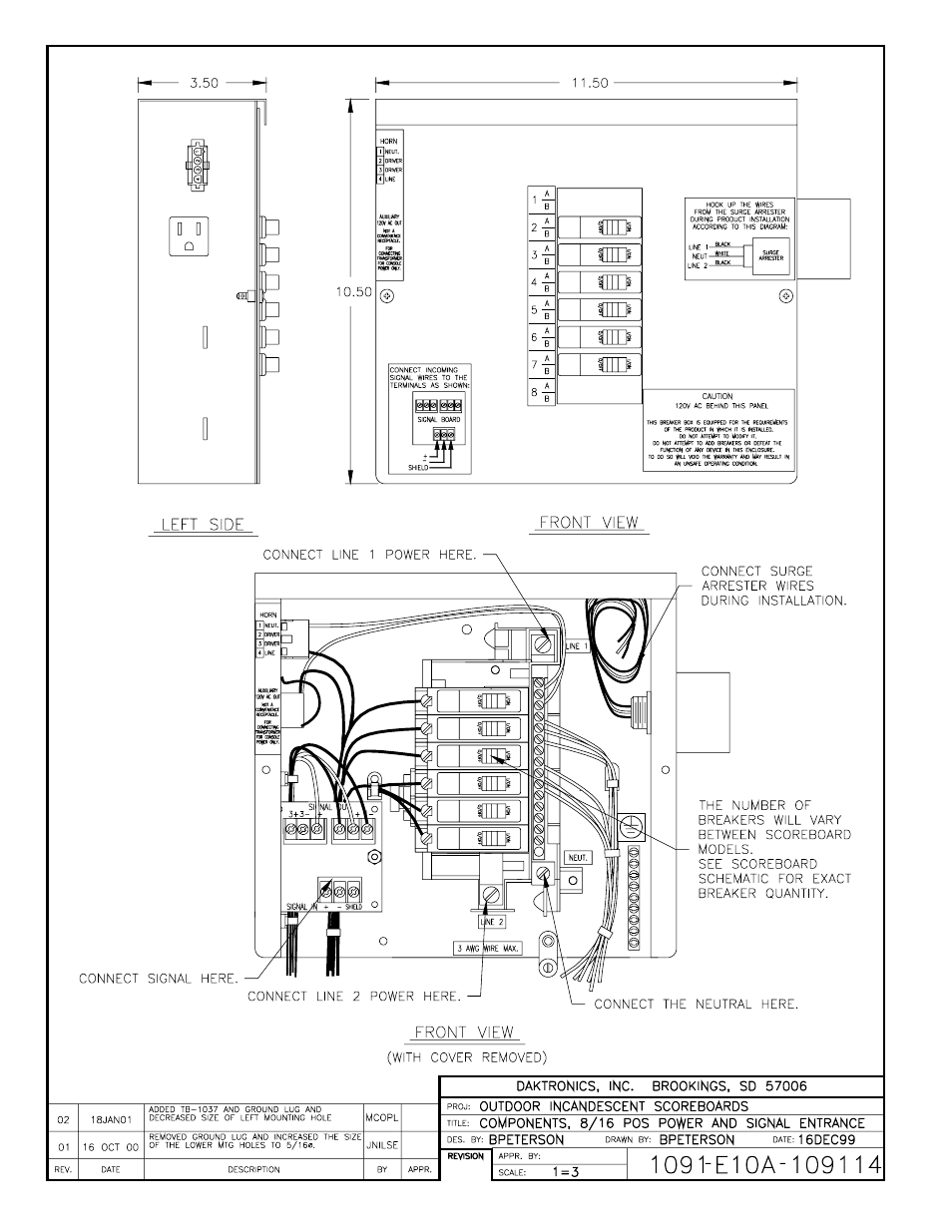 Drawing a-109114 | Daktronics BA-515 User Manual | Page 80 / 144