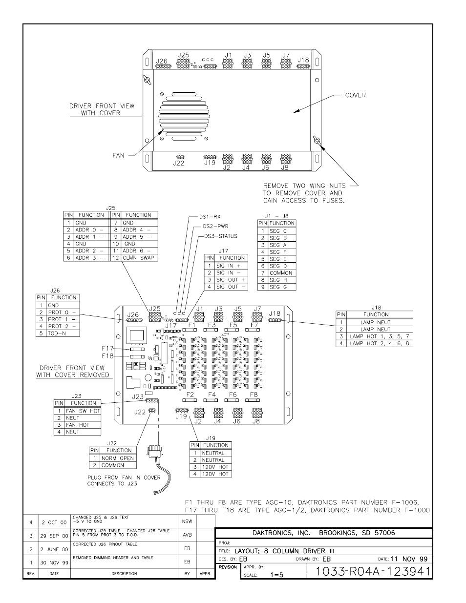 Drawing a-123941 | Daktronics BA-515 User Manual | Page 84 / 144