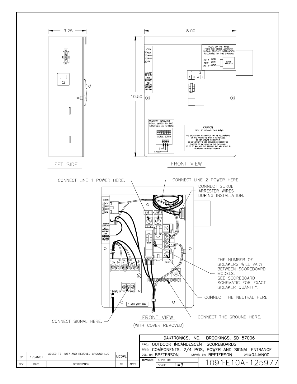 Drawing a-125977 | Daktronics BA-515 User Manual | Page 93 / 144