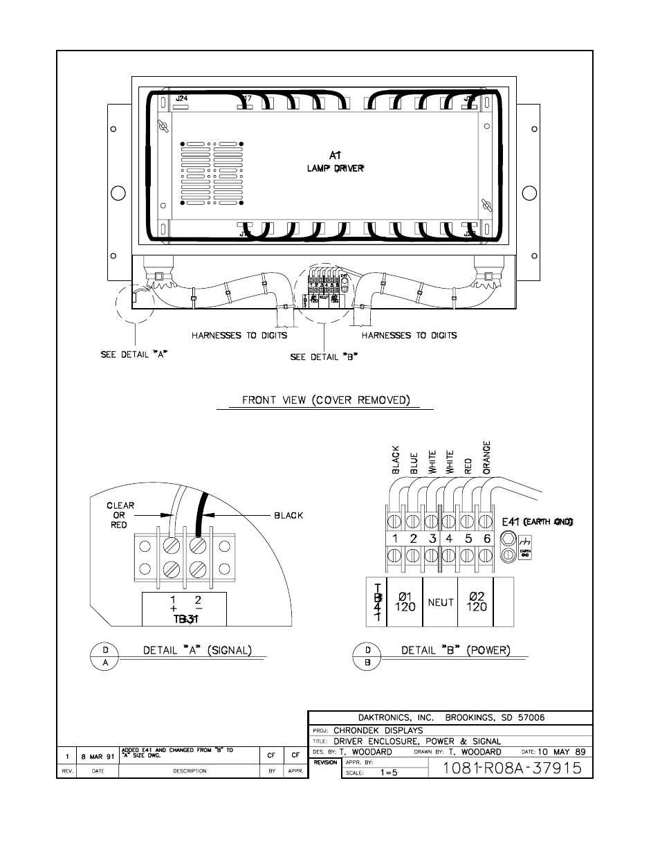 Drawing a-37915 | Daktronics CH-1024H User Manual | Page 11 / 26
