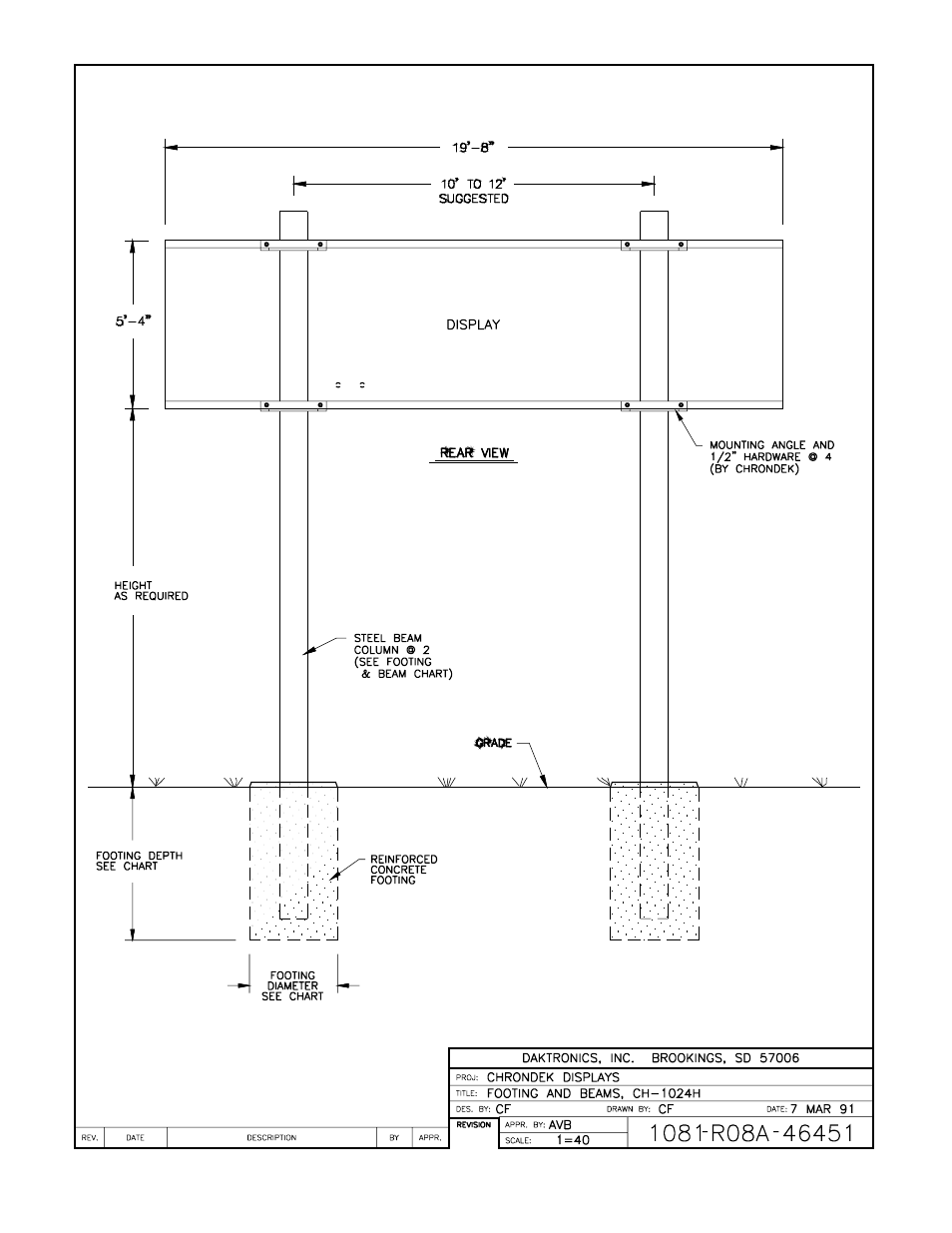 Drawing a-46451 | Daktronics CH-1024H User Manual | Page 14 / 26